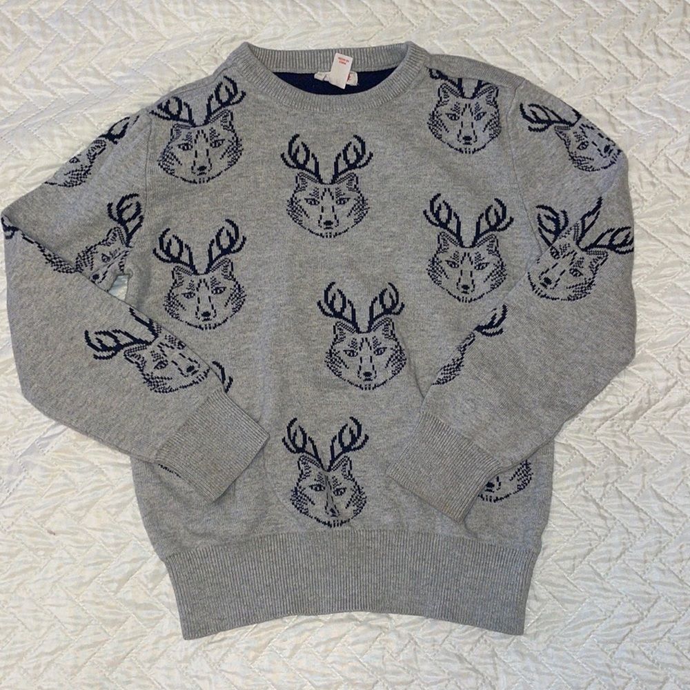 Cat and Jack Grey Animal Print Sweater
